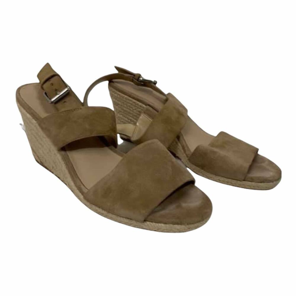 Via Spiga Iris Espadrille Suede Wedge Heel Tan Size 9